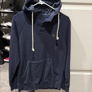Volcom Dark Blue Hoodie with White Drawstrings